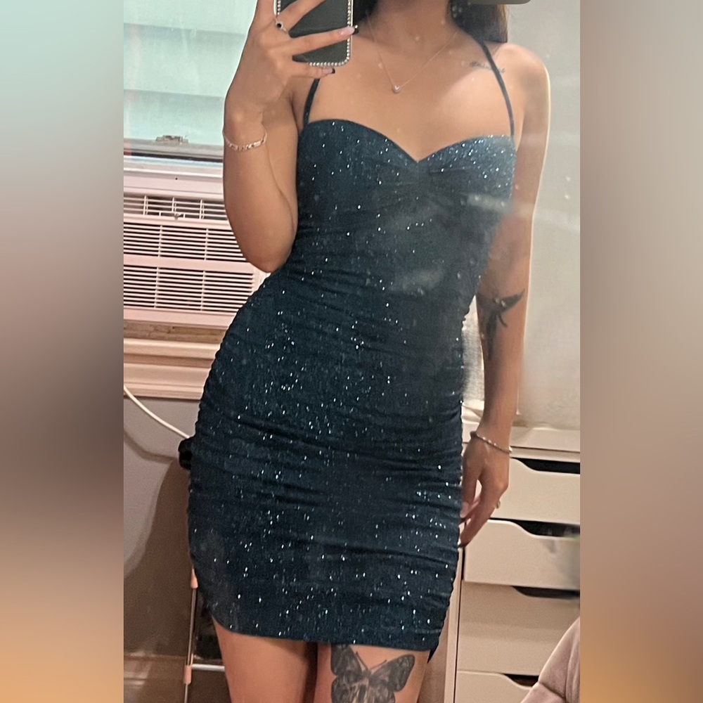 Windsor Midnight Blue Sparkle Mini Dress